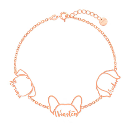 Soulyshine Whisper Outline Your Pet's Face and Name - Handcrafted Bracelet