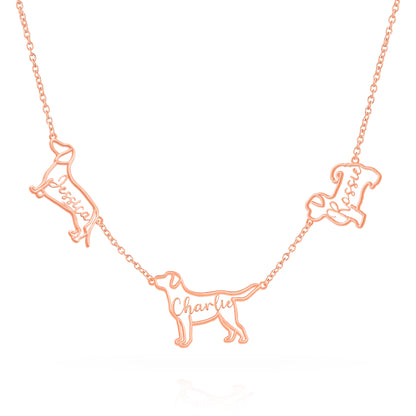 The Fine Line Portrait – Custom Dog Outline Handcrafted Necklace