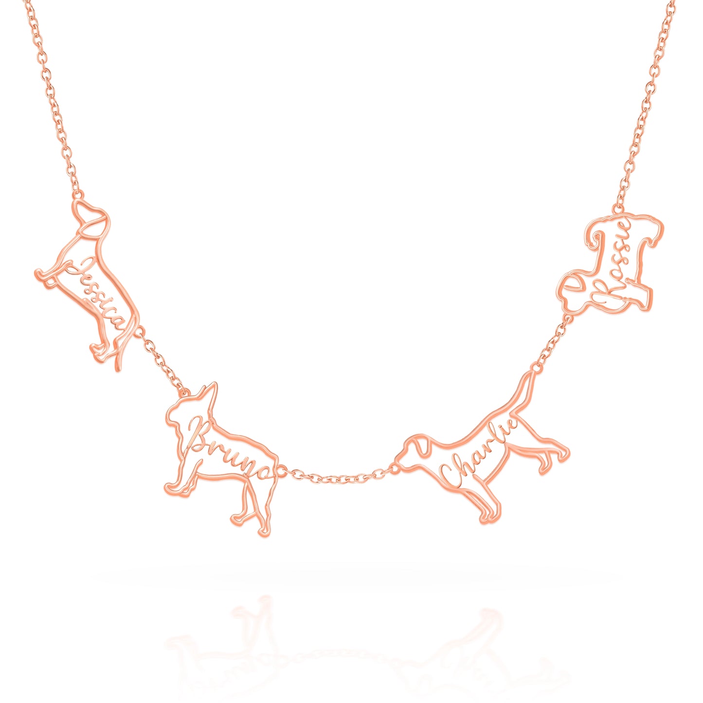 The Fine Line Portrait – Custom Dog Outline Handcrafted Necklace