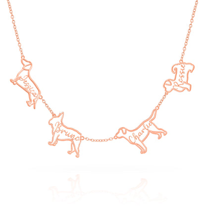 The Fine Line Portrait – Custom Dog Outline Handcrafted Necklace