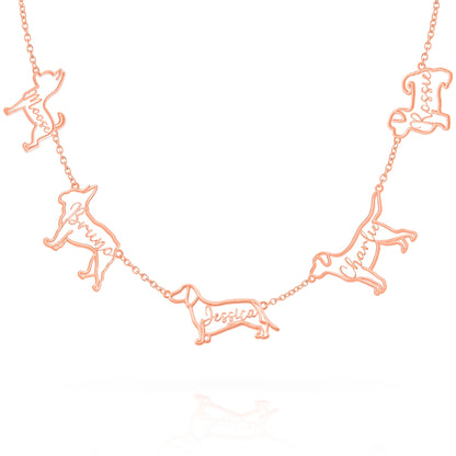 The Fine Line Portrait – Custom Dog Outline Handcrafted Necklace