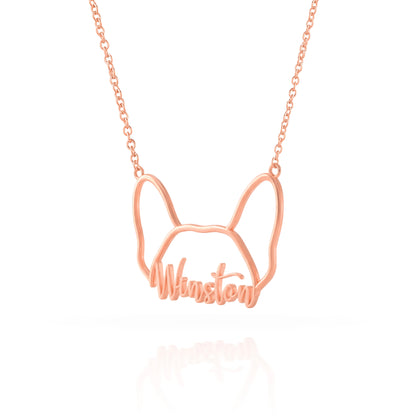 Soulyshine Whisper of Paws – Personalized Outline Your Pet's Face and Name Necklace