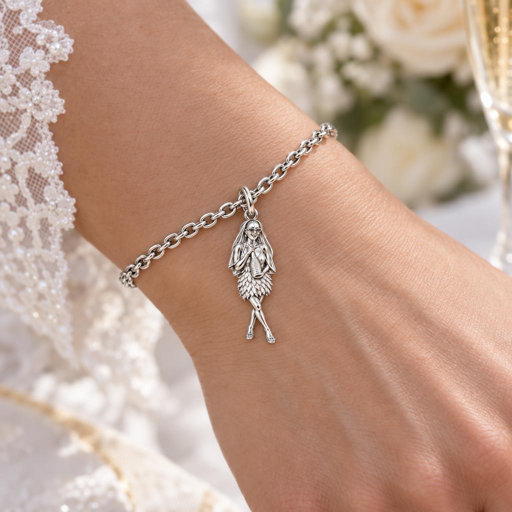 Radiant Bride Celebration Charm Bracelet Set – worn / in use
