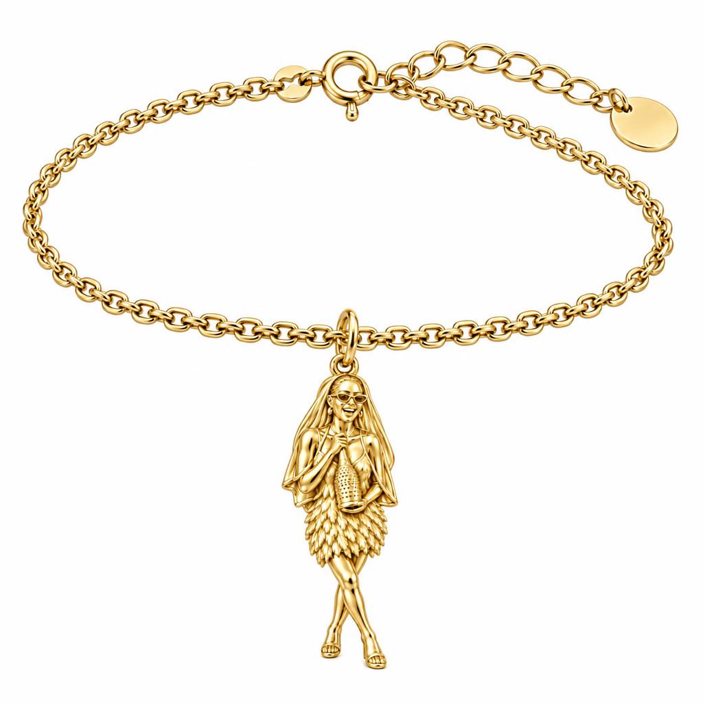 Radiant Bride Celebration Charm Bracelet Set – 18K gold, front view