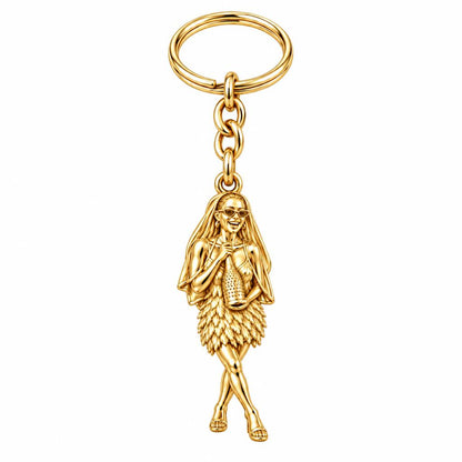 Radiant Bride Celebration Charm Keychain – 18K gold, front view
