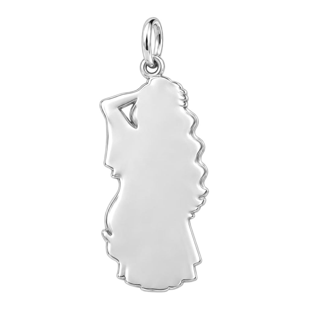 Radiant Expectant Mother Charm Keychain – back of the charm, engraving area