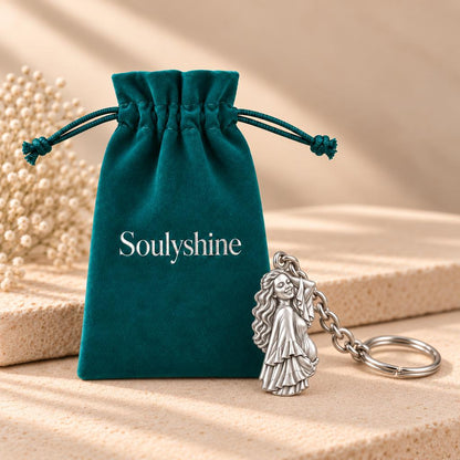 Radiant Expectant Mother Charm Keychain – Soulyshine velvet gift pouch