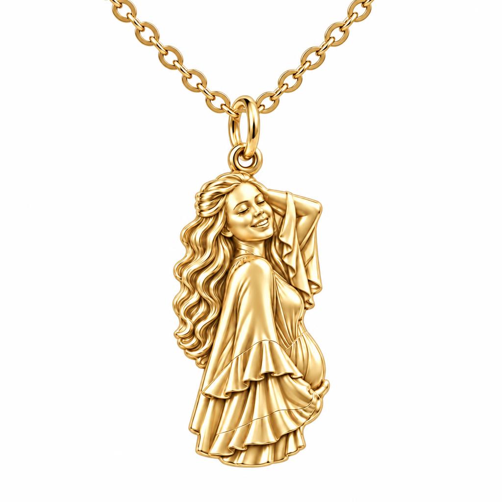 Radiant Expectant Mother Charm Necklace Set – 18K gold, front view
