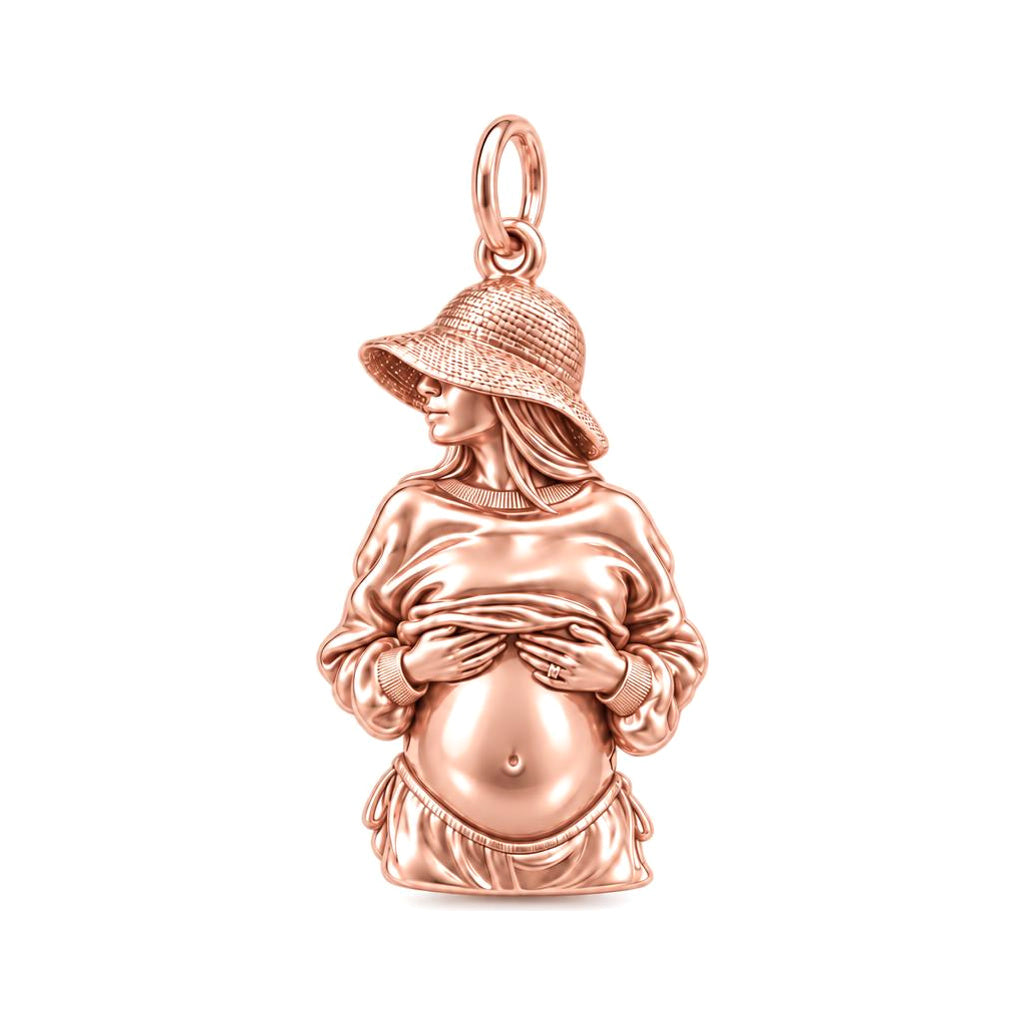 Radiant Expectation Charm Bracelet – Personalized Mom Gift – rose gold charm, front view