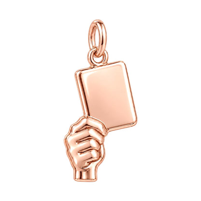 Raised Victory Sign Charm Bracelet – Personalized Coach Gift – rose gold charm, front view
