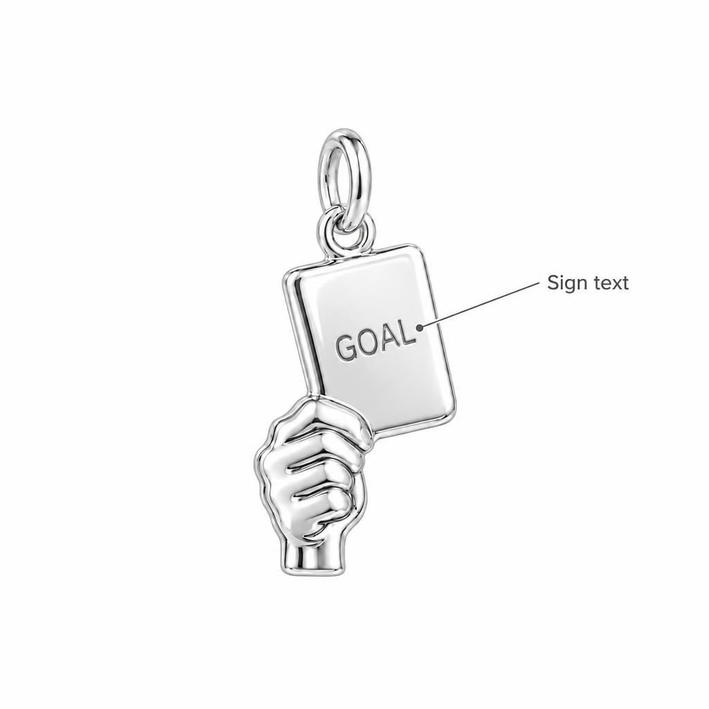Raised Victory Sign Charm Bracelet – Personalized Coach Gift – personalization guide