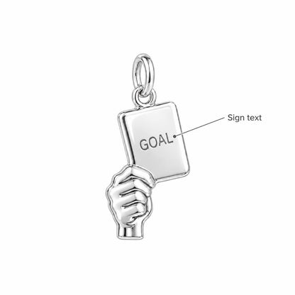 Raised Victory Sign Charm Bracelet – Personalized Coach Gift – personalization guide