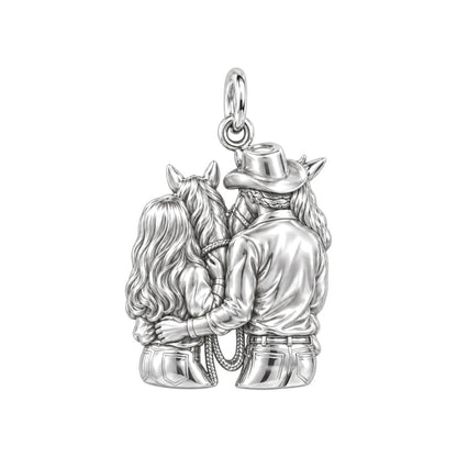 Ranch Life Love Charm Bracelet – Personalized Couple Gift – back of the charm, engraving area