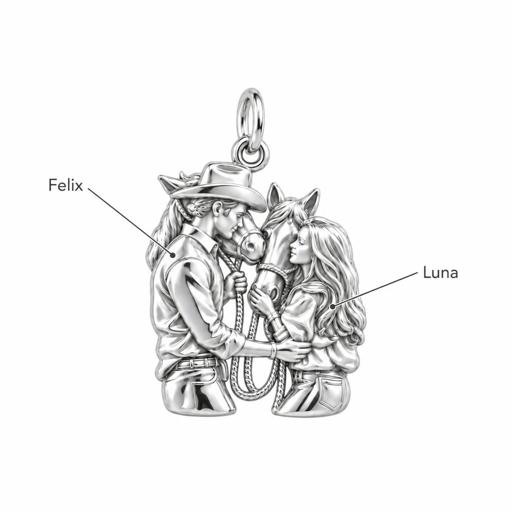 Ranch Life Love Charm Bracelet – Personalized Couple Gift – personalization guide