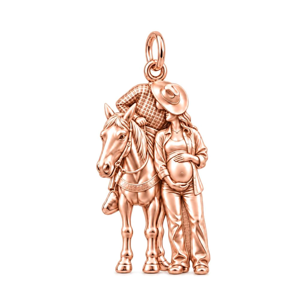 Ranch Life New Chapter Charm Bracelet – Personalized Mom Gift – rose gold charm, front view