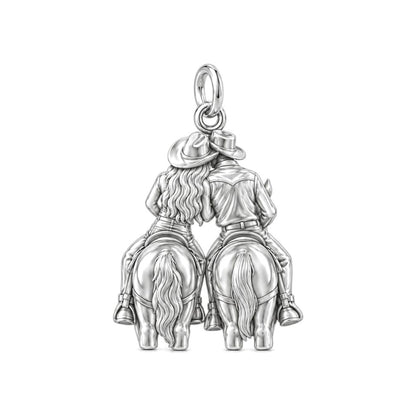 Ranch Romance Charm Bracelet – Personalized Couple Gift – back of the charm, engraving area