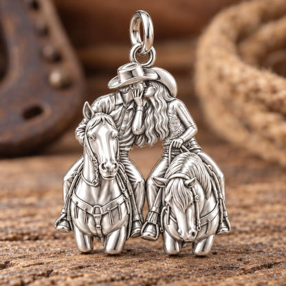 Ranch Romance Charm Bracelet – Personalized Couple Gift – macro detail of the charm