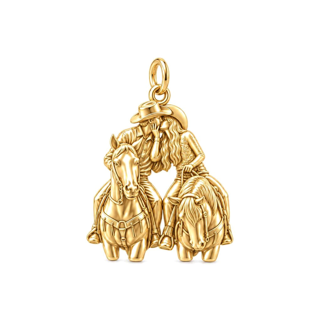 Ranch Romance Charm Bracelet – Personalized Couple Gift – 18K gold charm, front view