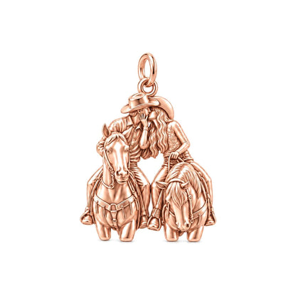 Ranch Romance Charm Bracelet – Personalized Couple Gift – rose gold charm, front view