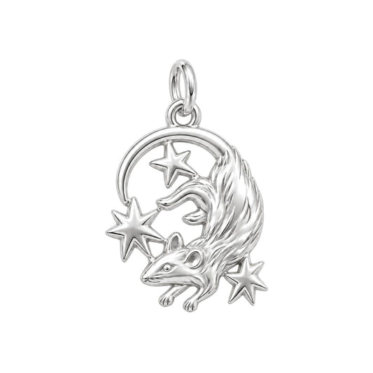 Rat Among the Stars Charm Bracelet – Personalized Pet Gift – silver charm, front view