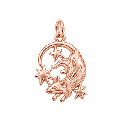Rat Among the Stars Charm Bracelet – Personalized Pet Gift – rose gold charm, front view