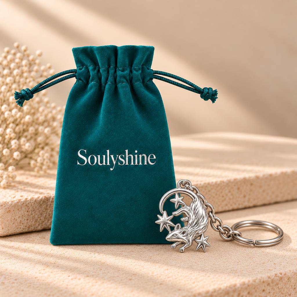 Rat Among the Stars Charm Keychain – Soulyshine velvet gift pouch