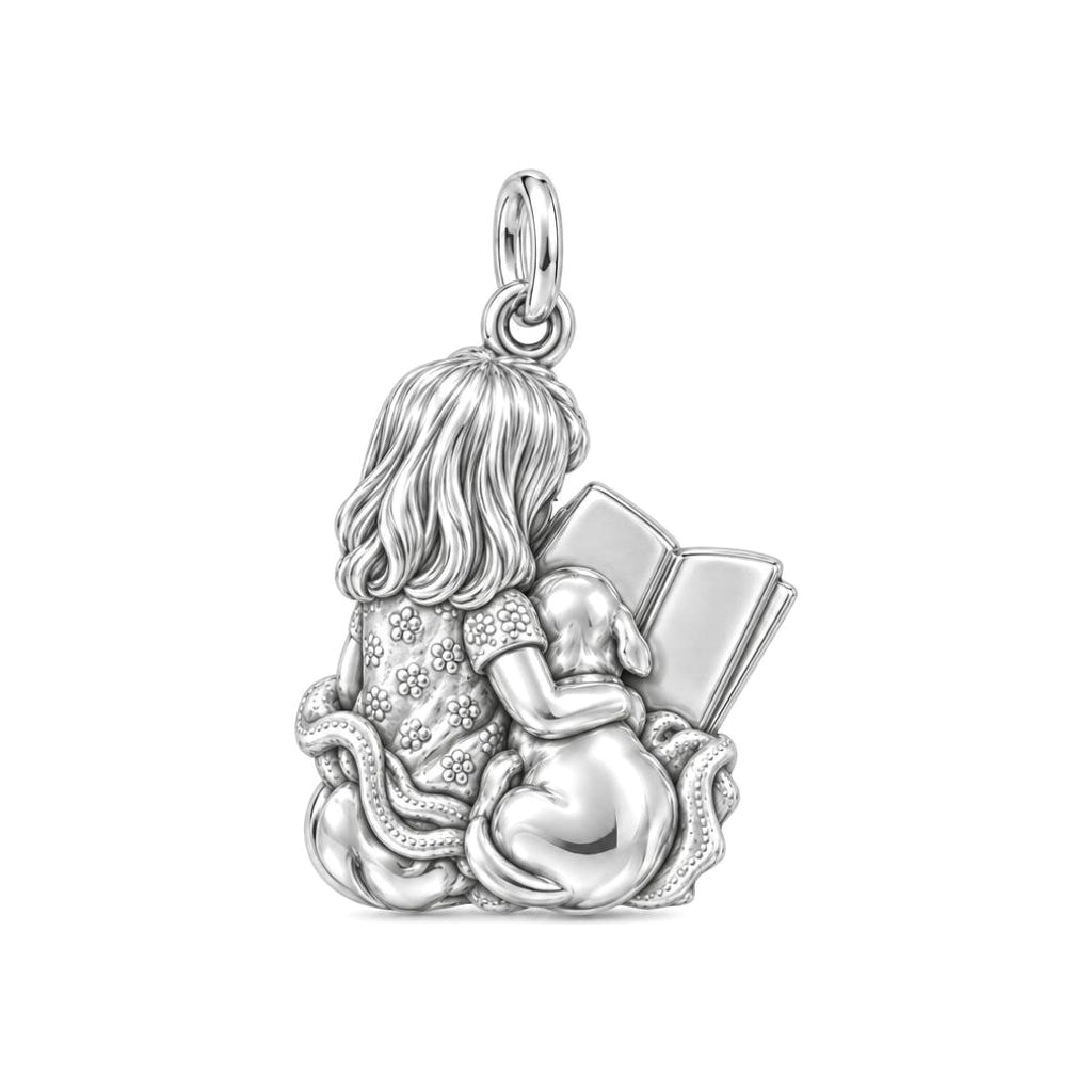 Reading Buddies Charm Bracelet – Personalized Mom Gift – back of the charm, engraving area