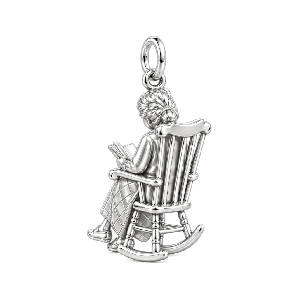 Reading Grandma Charm Bracelet – Personalized Nana Gift – back of the charm, engraving area