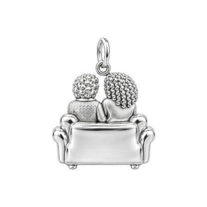 Reading on the Sofa Charm Bracelet – Personalized Nana Gift – back of the charm, engraving area