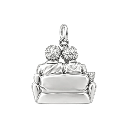 Reading Together Charm Bracelet – Personalized Couple Gift – back of the charm, engraving area
