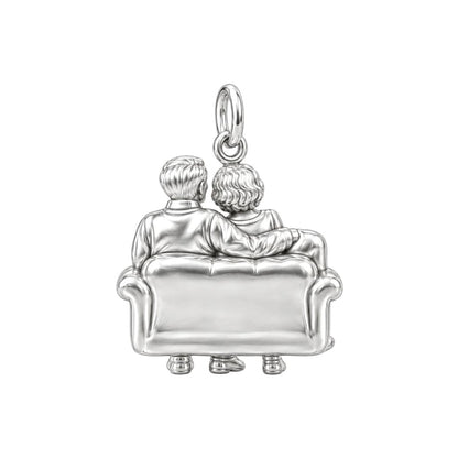 Reading Together Charm Bracelet – Personalized Couple Gift – back of the charm, engraving area
