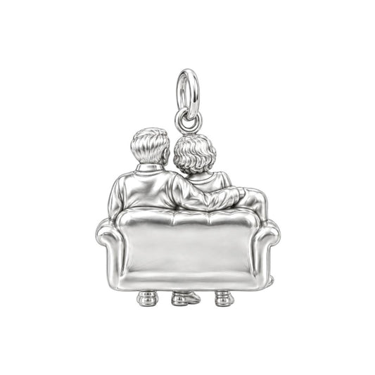 Reading Together Charm Bracelet – Personalized Couple Gift – back of the charm, engraving area