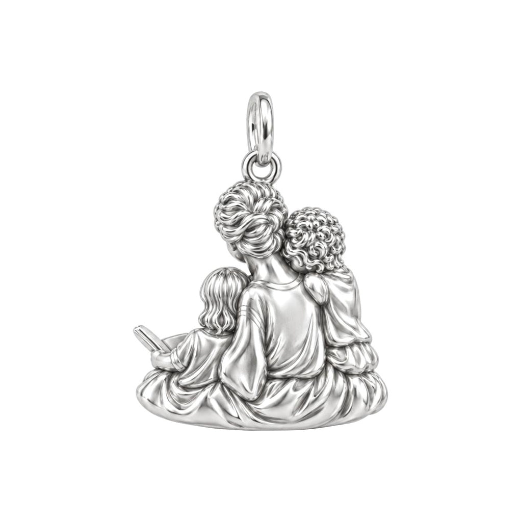 Reading With Mom Charm Bracelet – Personalized Mom Gift – back of the charm, engraving area