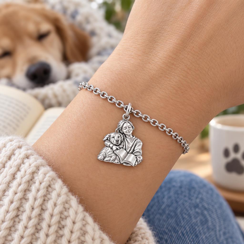 Reading With My Best Friend Charm Bracelet Set – worn / in use