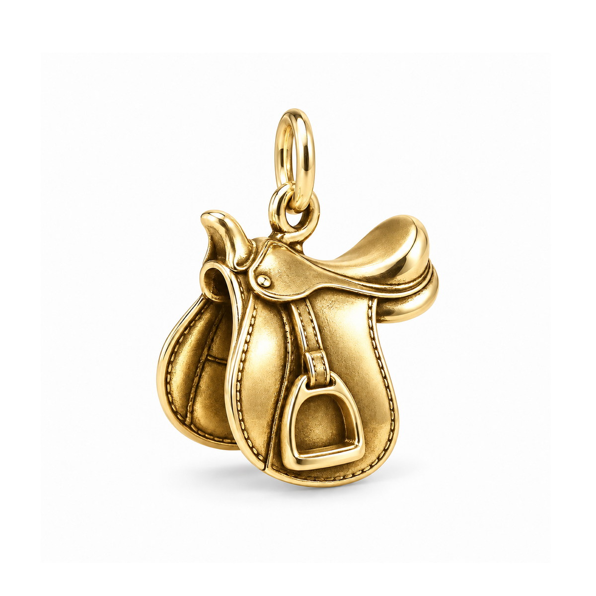 Ready to Ride Saddle Charm — Gold | charm-topics-remaining-444-2026-09-14 | topic-280