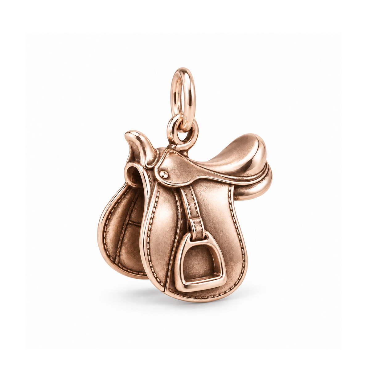 Ready to Ride Saddle Charm — Rose Gold | charm-topics-remaining-444-2026-09-14 | topic-280