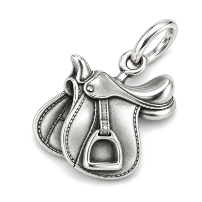 Ready to Ride Saddle Charm — Silver Super Macro | charm-topics-remaining-444-2026-09-14 | topic-280
