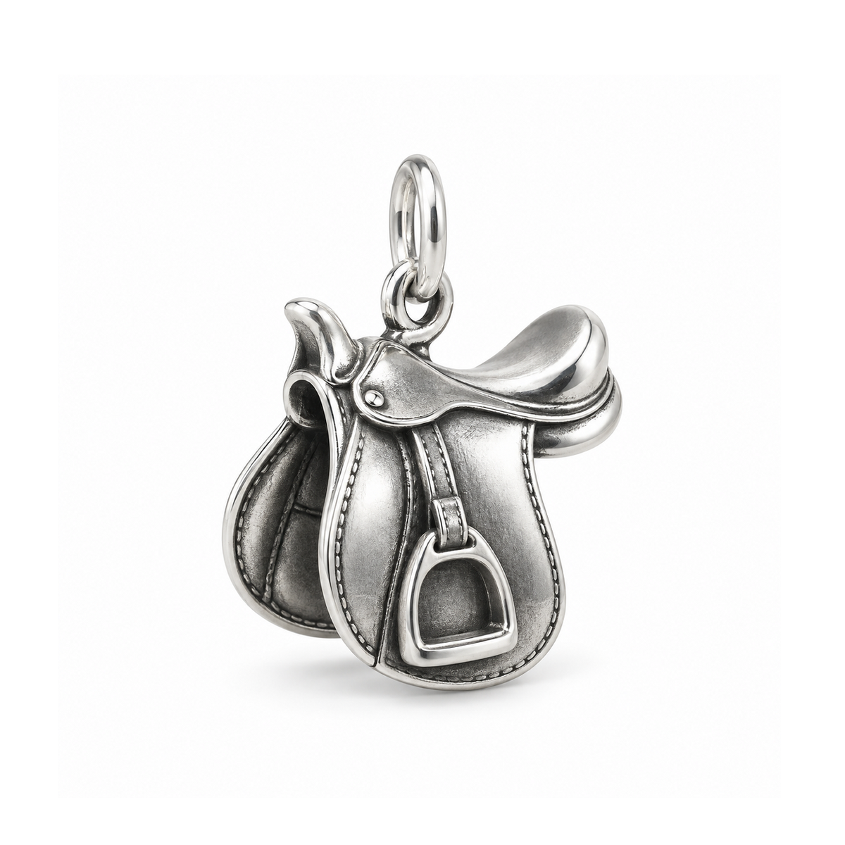 Ready to Ride Saddle Charm — Silver | charm-topics-remaining-444-2026-09-14 | topic-280