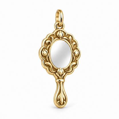 Reflection in Bloom Charm — Gold | charm-topics-remaining-444-2026-09-14 | topic-359
