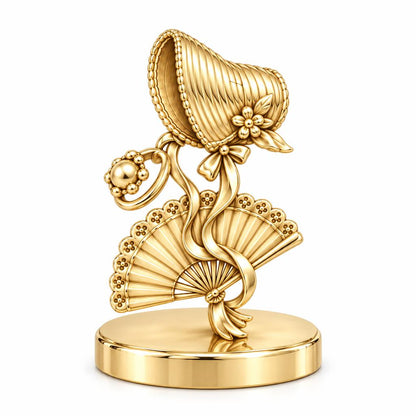 Regency Sunday Bonnet Keepsake Plaque – 18K gold, front view