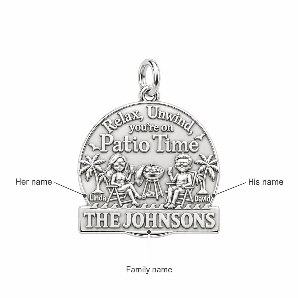 Relaxed Patio Time Charm Bracelet – Personalized Couple Gift – personalization guide