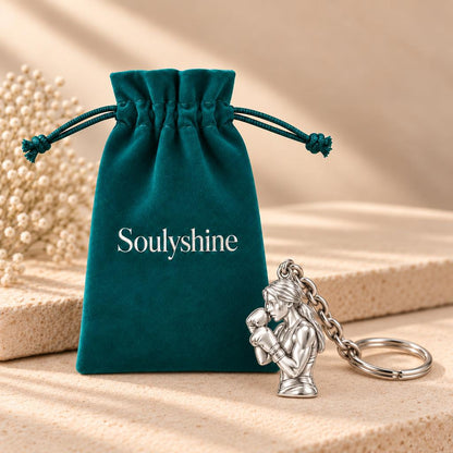 Resilient Female Boxer Charm Keychain – Soulyshine velvet gift pouch