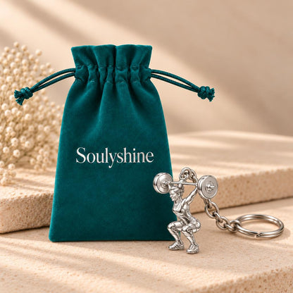 Resilient Lifter Strength Charm Keychain – Soulyshine velvet gift pouch