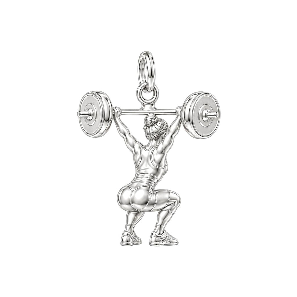 Resilient Lifter Strength Charm Necklace Set – back of the charm, engraving area