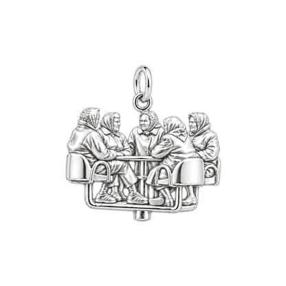 Retirement Buddies Charm Bracelet – Personalized Besties Gift – silver charm, front view