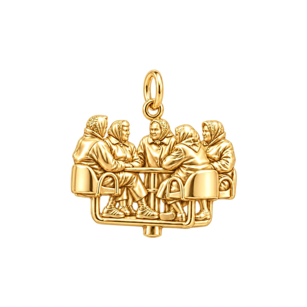 Retirement Buddies Charm Bracelet – Personalized Besties Gift – 18K gold charm, front view