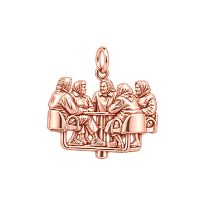 Retirement Buddies Charm Bracelet – Personalized Besties Gift – rose gold charm, front view