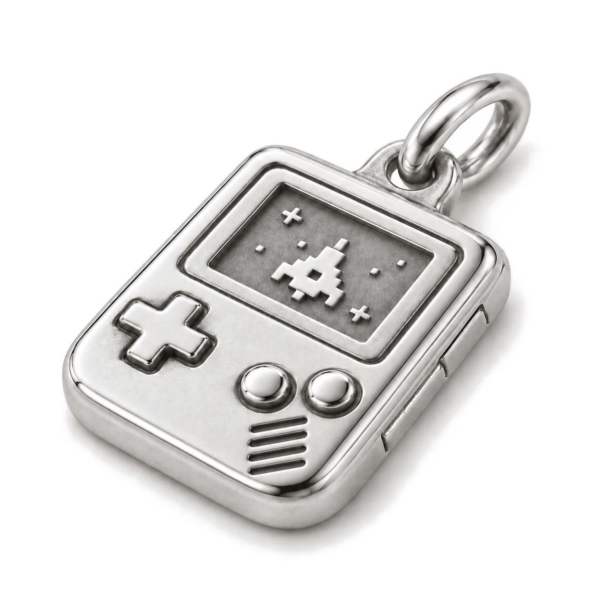 Retro Game Charm — Silver Super Macro | charm-topics-remaining-444-2026-09-14 | topic-179