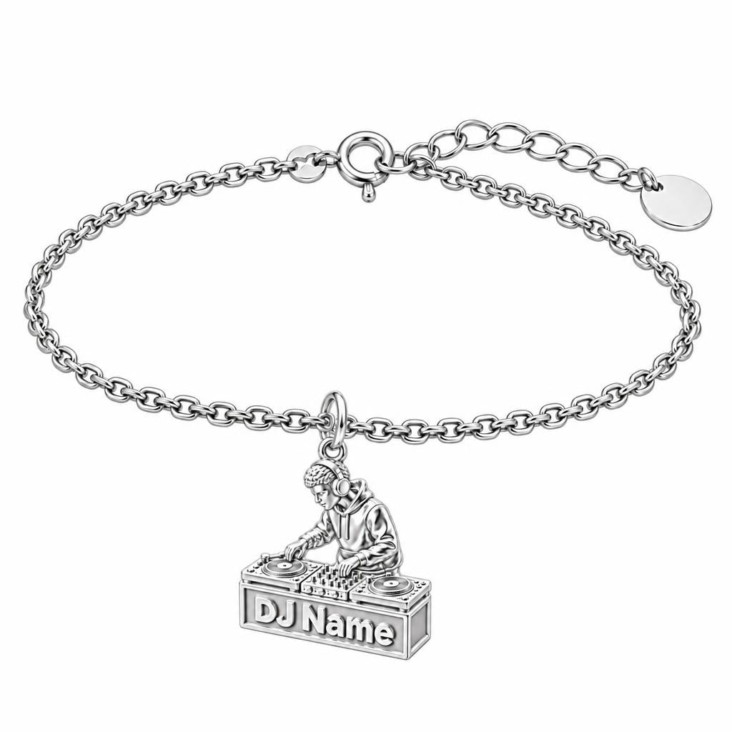 Rhythm and Flow DJ Booth Charm Bracelet Set – silver, front view