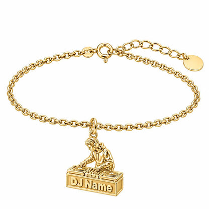 Rhythm and Flow DJ Booth Charm Bracelet Set – 18K gold, front view